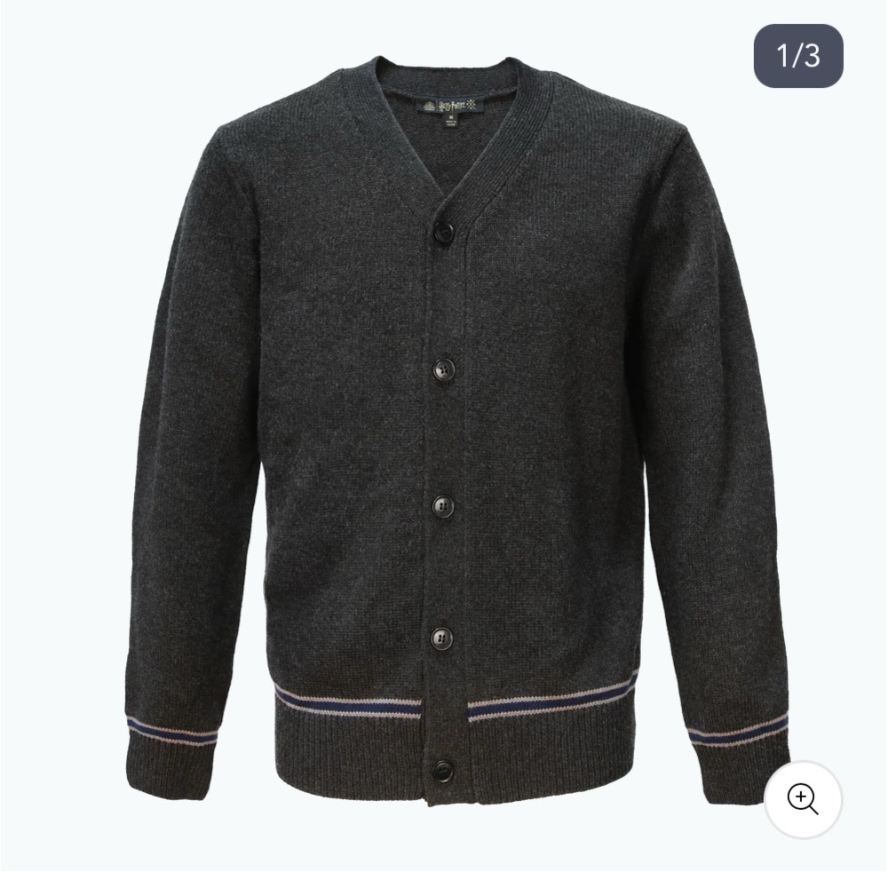 Ravenclaw Knitted Wool School Cardigan Made in Scotland Small